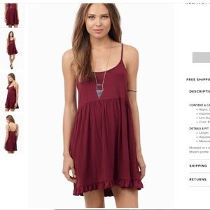 TOBI Red Not Just Another Basic Dress XS Burgundy